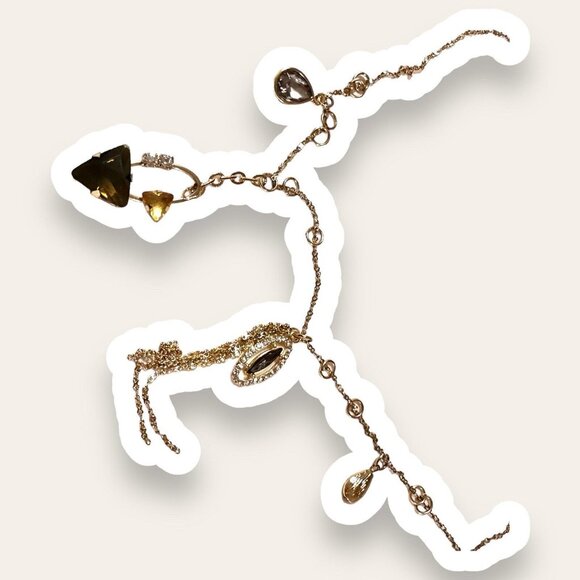 NY & Co Gold Tone Charm Necklace 26” Statement Eclectic Comment Gift EUC - Picture 16 of 16